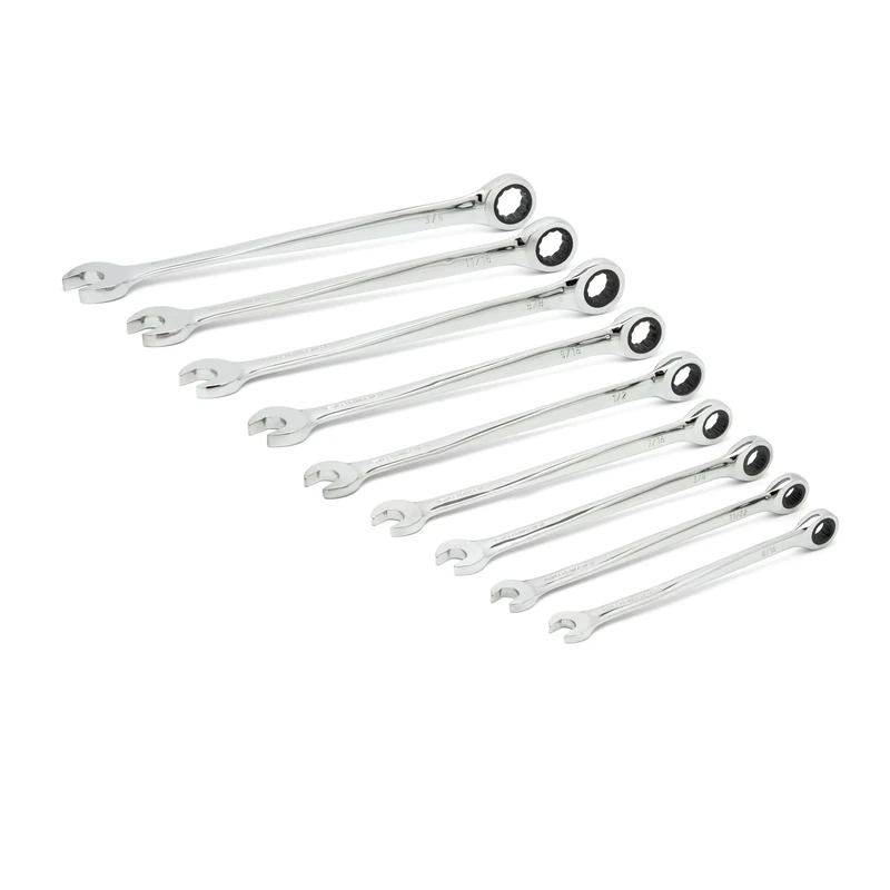 GearWrench 9 Pc. 12 Point XL X-Beam Ratcheting Combination Wrench Set, SAE - 85898