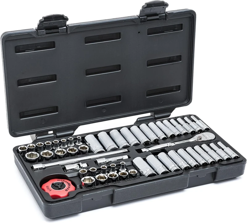 GearWrench 80300 1/4" Drive Standard and Deep SAE/Metric Mechanics Tool Set 51 Pc.