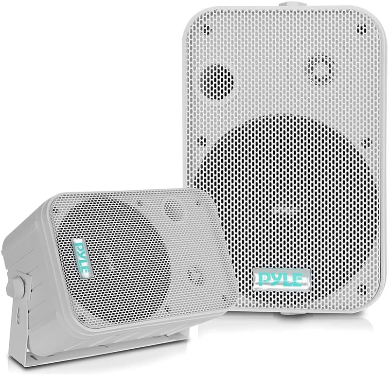 Pyle 2 Way Speaker System Pair - 500W Peak Power 16.51cm Passive Weatherproof Wall / Ceiling Mounted - Heavy Duty Universal Mount - Use for Pool, Patio, Indoor, Outdoor (White)