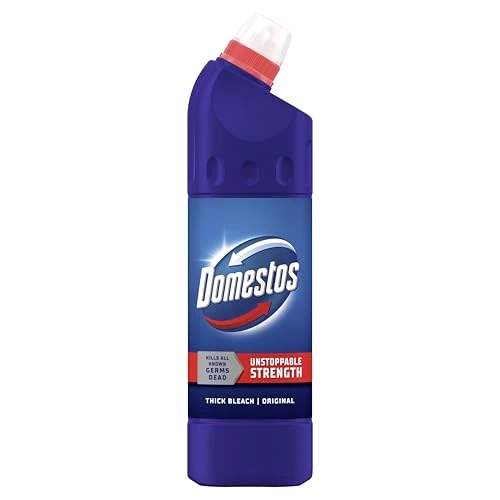 Domestos Original Thick Bleach disinfectant that eliminates 99.99% of bacteria and viruses* unstoppable strength 750 ml
