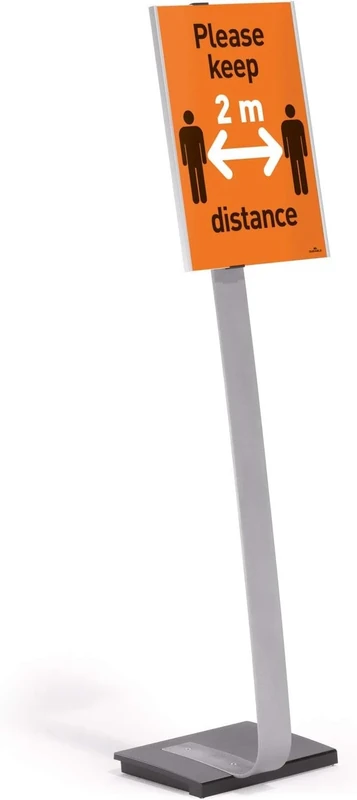 Durable Info Sign A3 | Floor Standing Information Stand | 1.25m in Height | Silver | Ideal for Offices, Conferences, Exhibitions, etc.