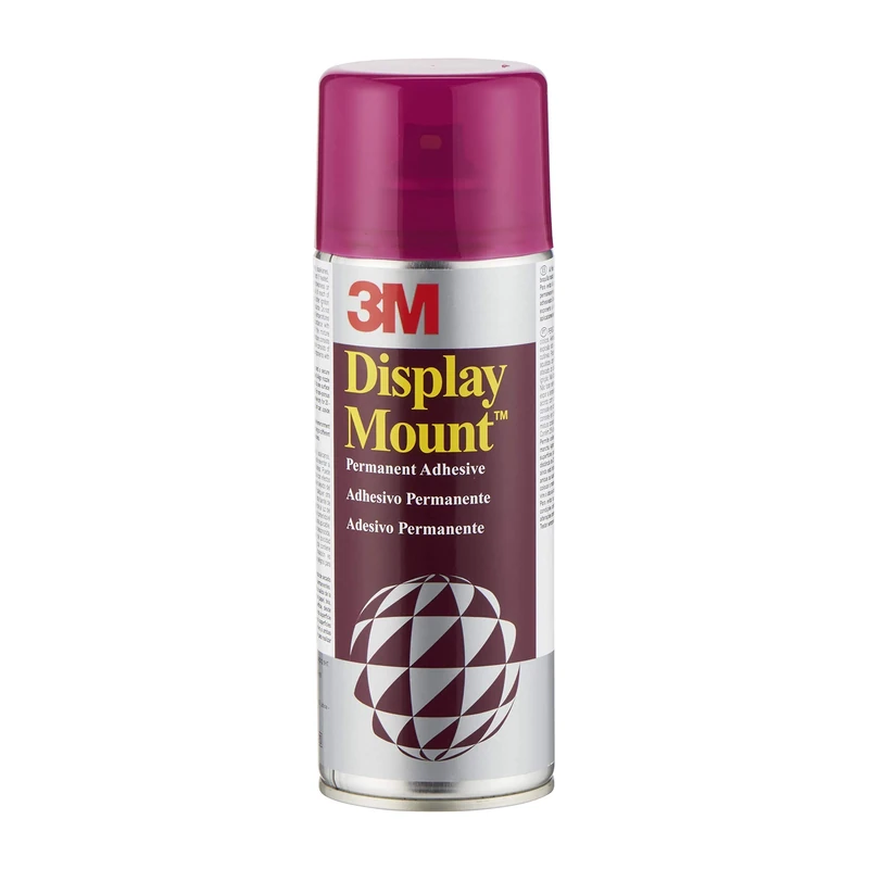 Scotch 3M DisplayMount Permanent Multi-Purpose Spray Adhesive, Transparent, Standard, 1 Can, 400 ml