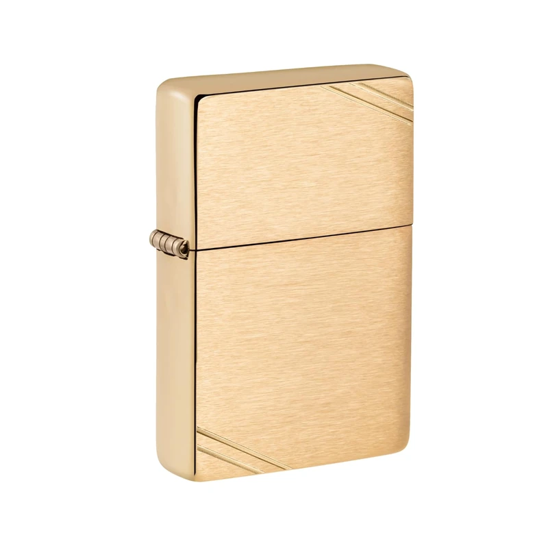 Zippo Vintage Lighter - Brushed Brass - Image 1