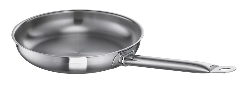 Schulte-Ufer Profi Lini i Stainless Steel Frying Pan Size: 24cm, Stainless steel, metallic, 24 cm