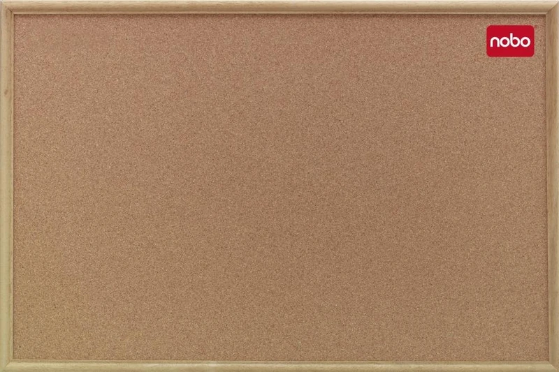 Nobo Elipse Classic Office Noticeboard Cork with Natural Oak Finish W1200xH900mm - Image 1