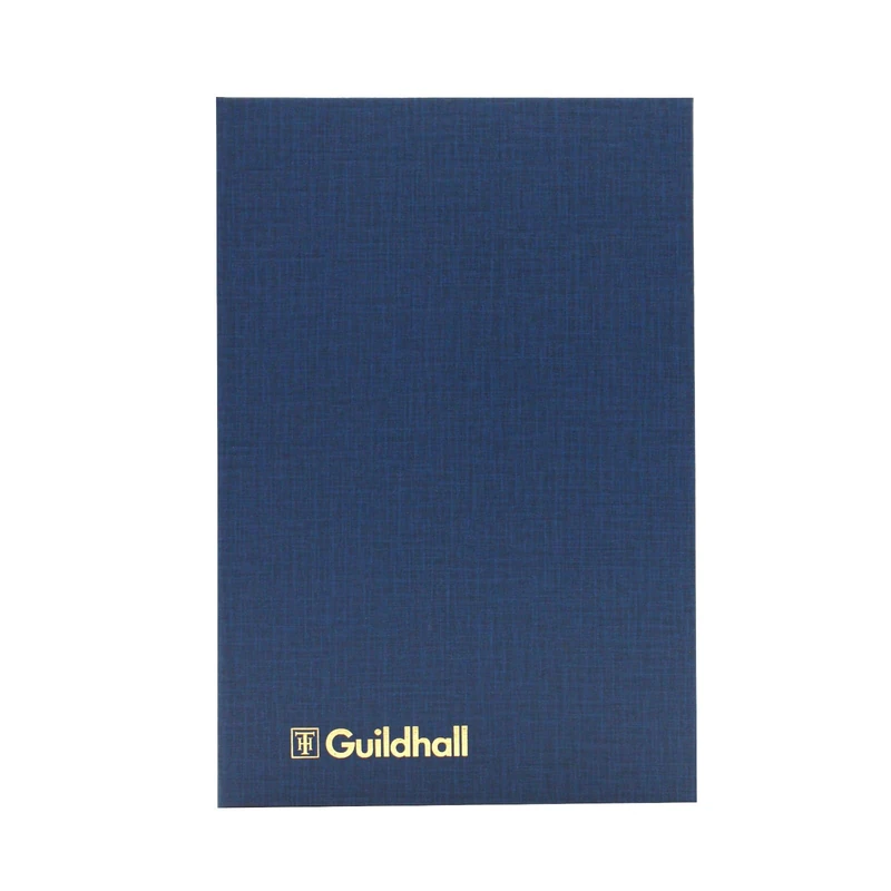 Exacompta - Ref 32/5Z - Guildhall - Account Book, 298 x 203mm, 5 Cash Columns, 160 Pages 95gsm Ledger Quality Paper, Traditionally sewn, Blue Vinyl Cover with Bookmark