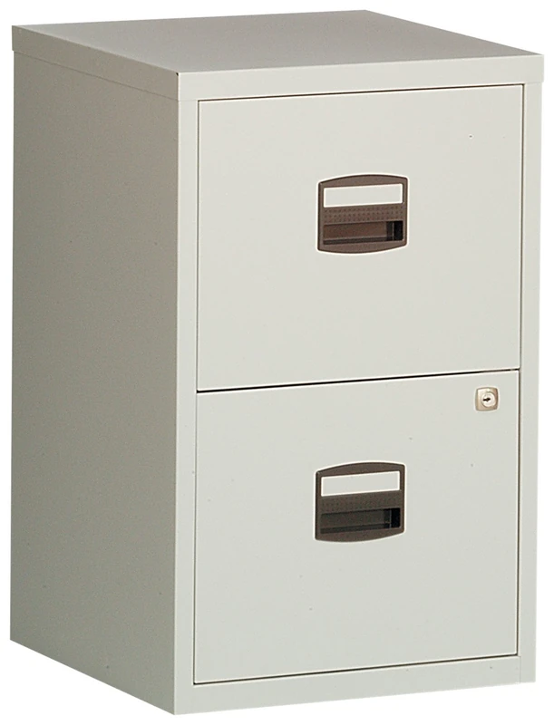 Bisley Steel 2 Drawer Filing Cabinet - Grey