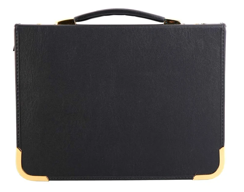 Clairefontaine - Ref BPCJ1A3BKZ - Goldline Classic Presenation Case with Rings (25 Pockets) - A3 (420 x 297mm) Size, Rigid Grained Vinyl, 3 Rings - Black Colour