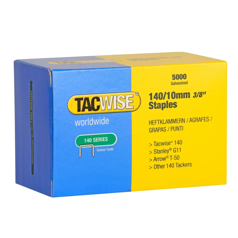 Tacwise 0342 Type 140/10mm Heavy Duty Galvanised Staples, Pack of 5000