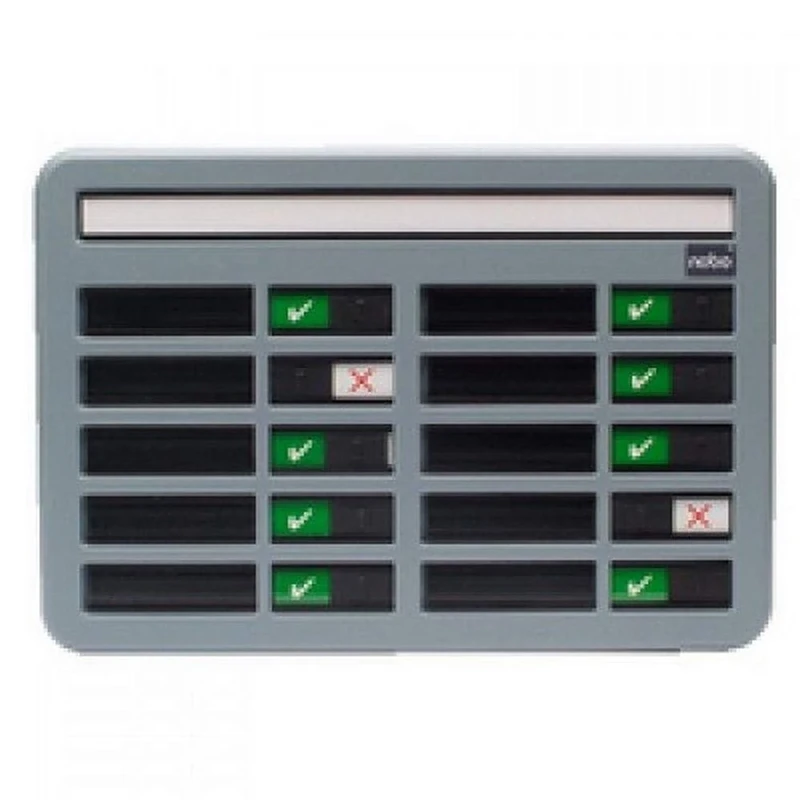 Nobo In/Out Board with 10 Name Capacity Grey (340x230 mm)