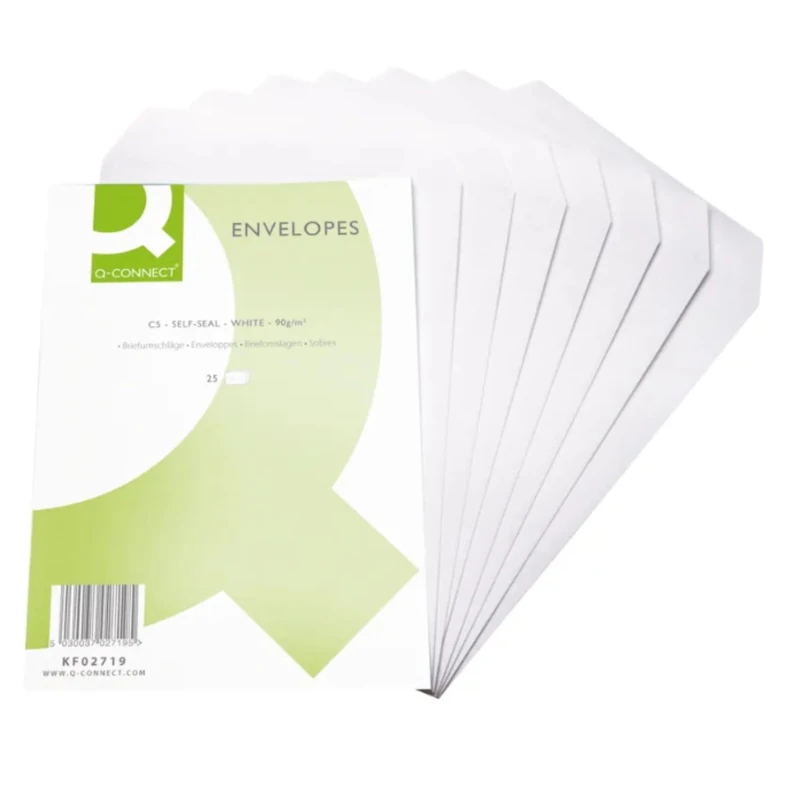 Q-Connect C5 Envelopes Pocket Self Seal 90gsm White (Pack of 500)