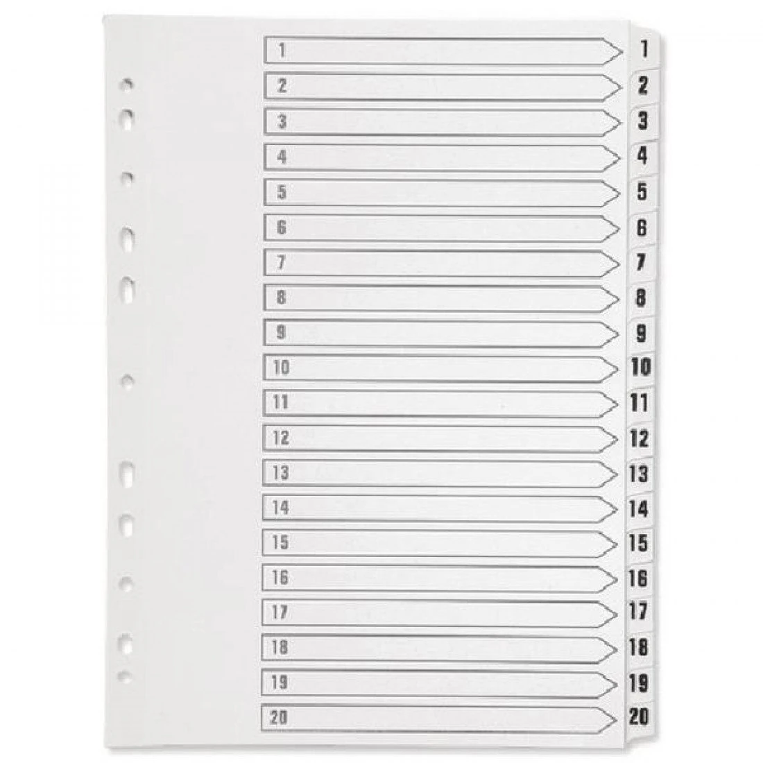 Q-Connect 1-20 Index Multi-punched Polypropylene White A4