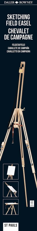 Daler-Rowney St Pauls Folding Field Easel, 32.99 x 5.04 x 2.99in, 100% Beechwood, Canvas Carrier, Ideal for Oil & Watercolour Artists & Students