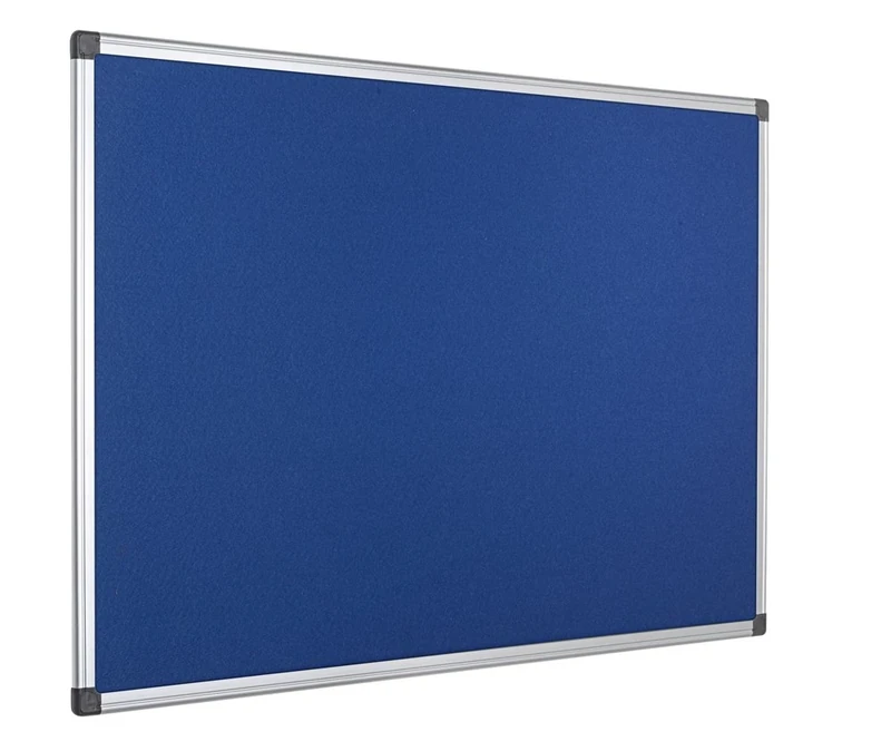 Bi-Office Notice Board Maya, Blue Felt, Aluminium Frame, 120 x 90 cm