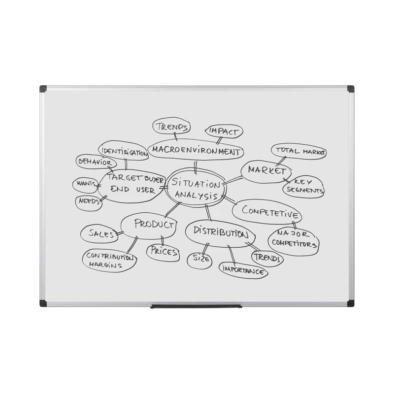 Bi-Office 900 x 600mm Aluminium Framed Whiteboard
