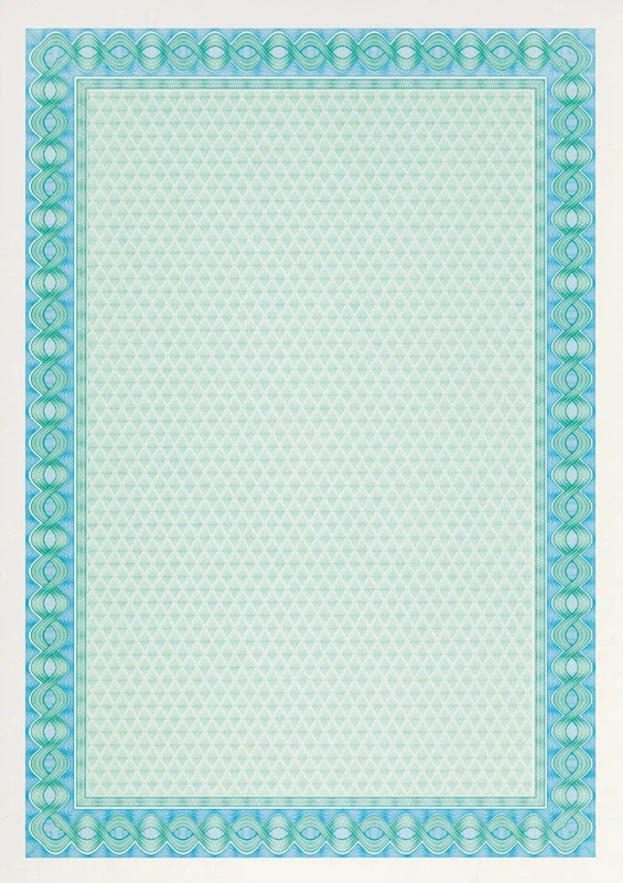 DECAdry Premium Certificates Watermarked 115gsm A4 Turquoise Blue Ref DPDSD1052 [Pack of 70] - Image 1