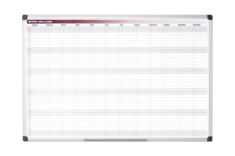 Bi-Office 52-Week Annual Planner, Magnetic, 90 x 60 cm