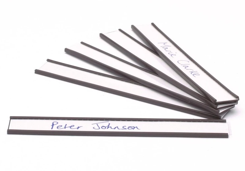 Nobo Magnetic Name Holder - Pack of 10 - 150 x 20 mm - Grey