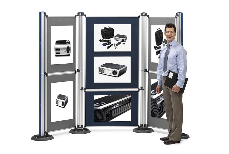 Nobo Modular Display System Panel Large with Brackets W1228xD885xH12mm Blue Grey Ref 1902218