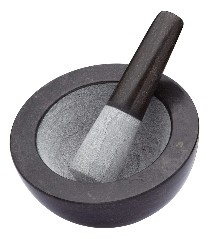 MasterClass Large Granite Pestle and Mortar, 20 x 12 cm (8" x 4.5") - Black / Grey