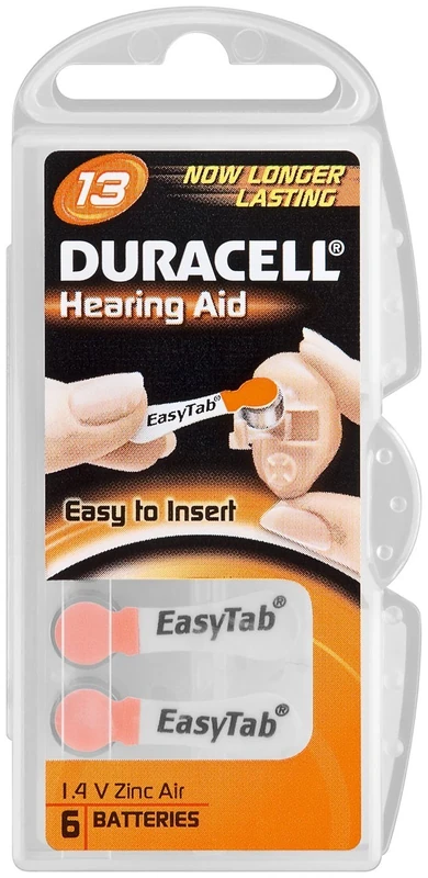 Duracell Size 13 Hearing Aid Batteries - Pack of 6