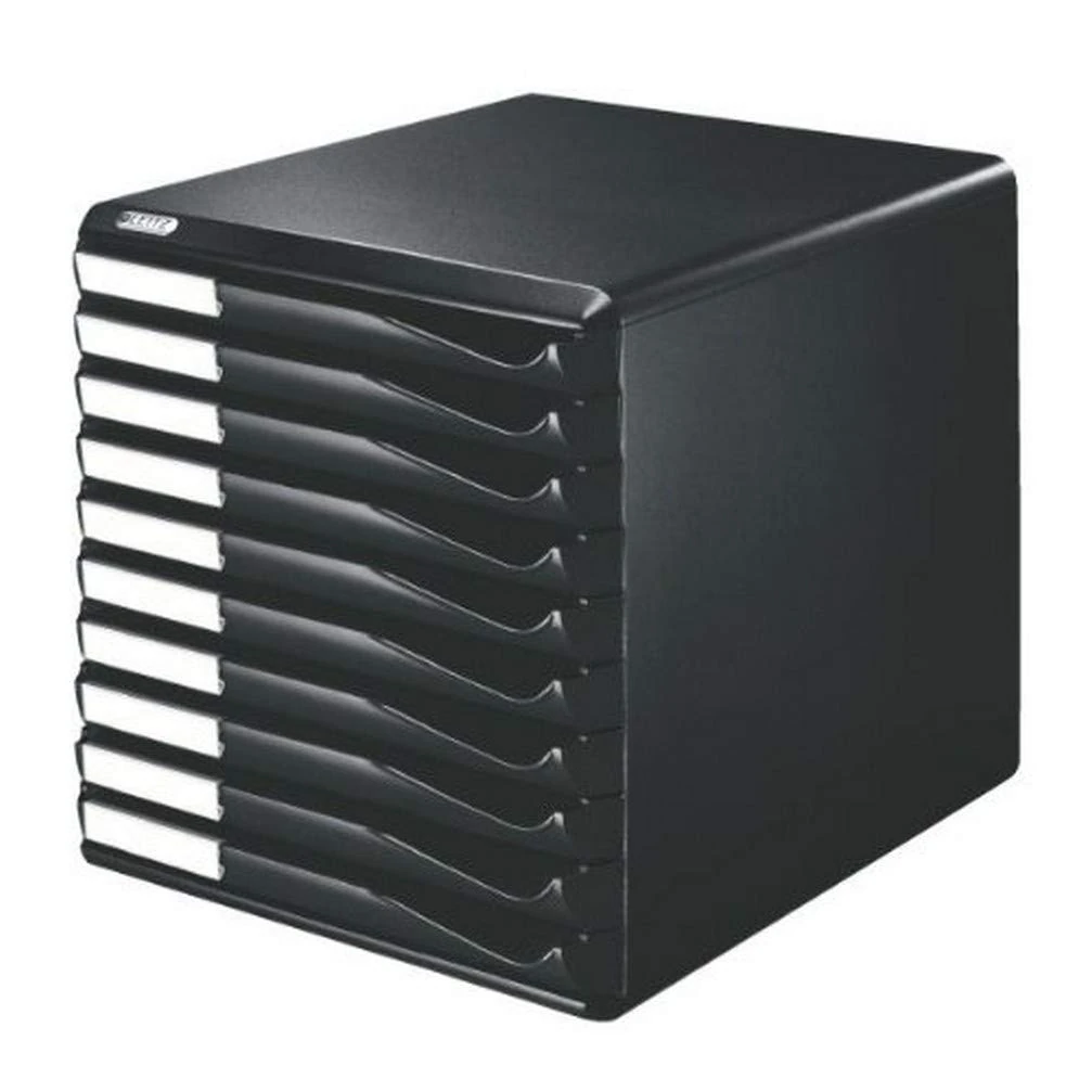 Leitz 52940095 10 A4 Drawer Cabinet, Organiser, Form Set, All Black