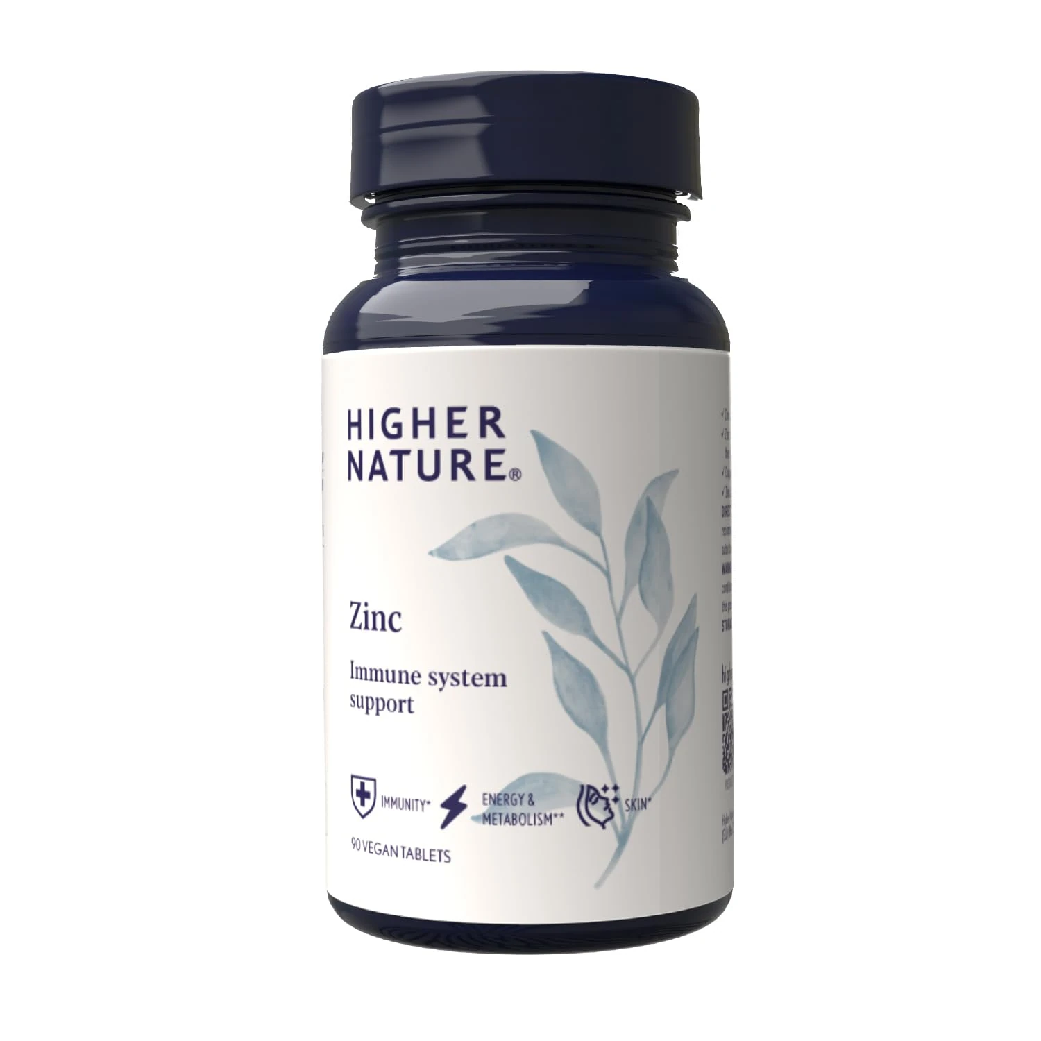Higher Nature - Zinc - Immune System, Cognitive Function & Fertility Support - Gluten Free - Vegetarian & Vegan - 90 Tablets