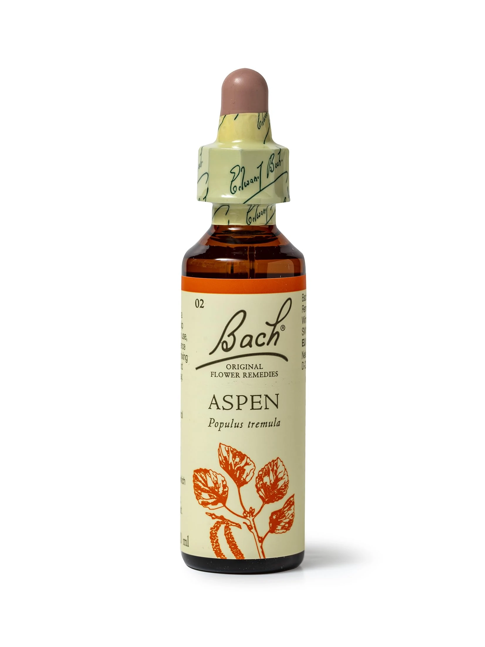 Bach Original Flower Remedies (Aspen) Face Your Fears, Feel Secure, Emotional Wellness, Natural Flower Essence, 20ml