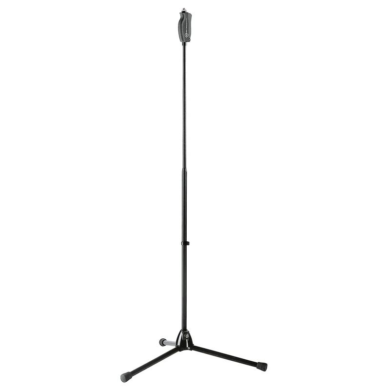 K&M Professional Black Metal Microphone Stand, Tripod Base, Functional, 1.82m Max Height, Powder Coated Finish
