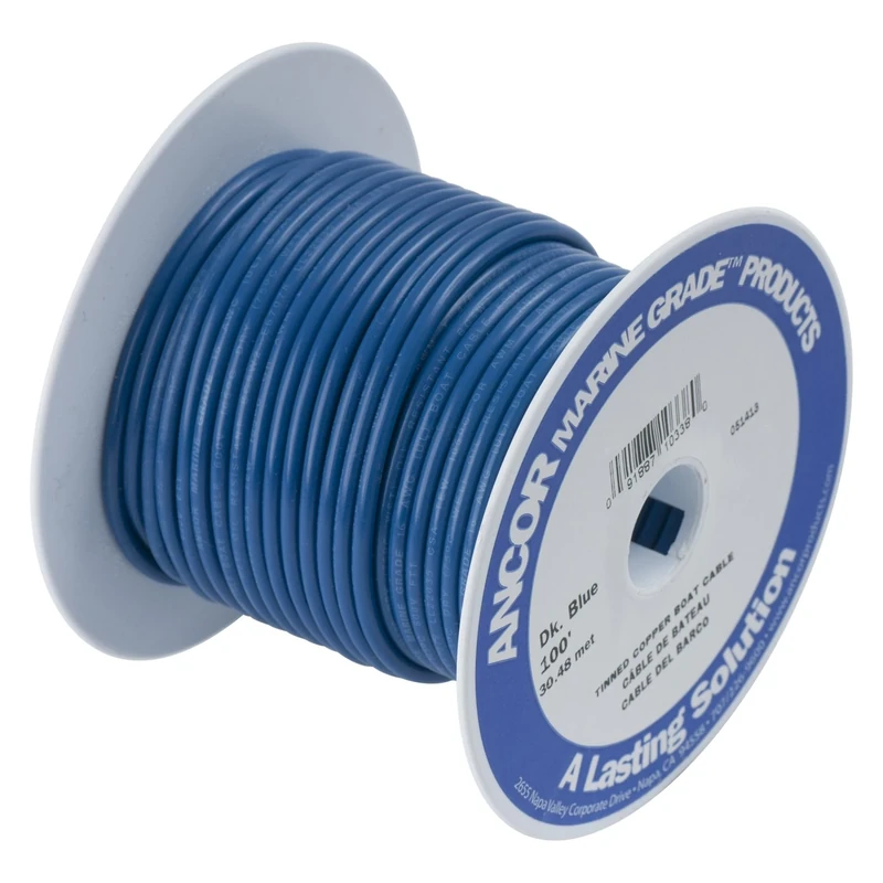 Ancor 102199 Marine Grade Electrical Primary Tinned Copper Boat Wiring (16-Gauge, Dark Blue, 1000-Feet)