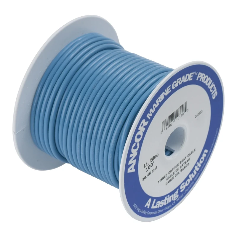 Ancor 101950 Marine Grade Electrical Primary Tinned Copper Boat Wiring (16-Gauge, Light Blue, 500-Feet)