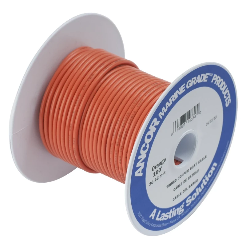 Ancor 104525 Marine Grade Electrical Primary Tinned Copper Boat Wiring (14-Gauge, Orange, 250-Feet)