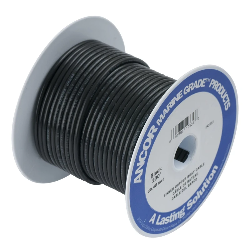 Ancor 102025 Marine Grade Electrical Primary Tinned Copper Boat Wiring (16-Gauge, Black, 250-Feet)