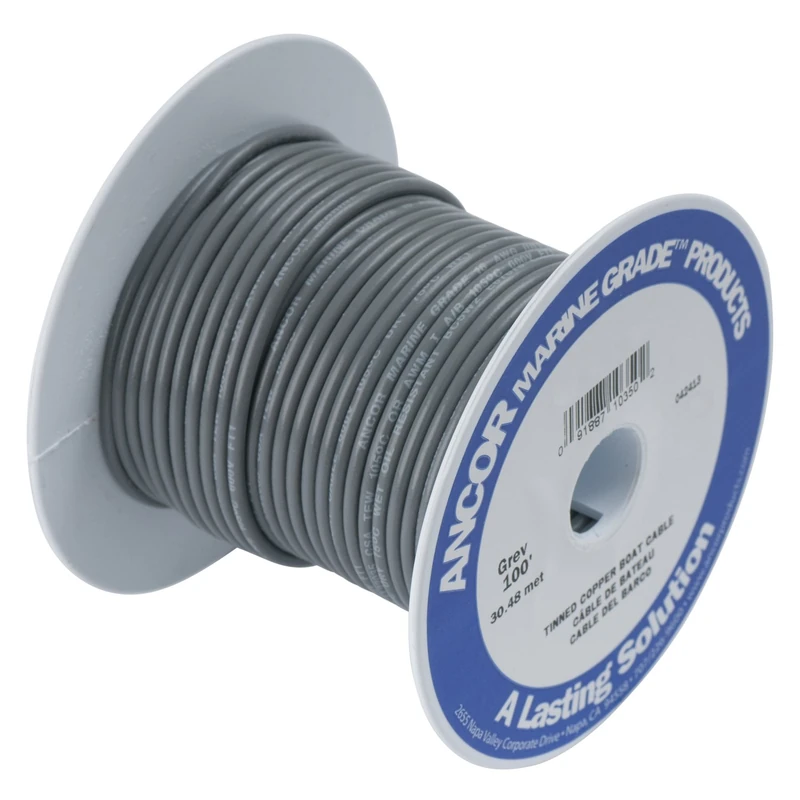 Ancor 102425 Marine Grade Electrical Primary Tinned Copper Boat Wiring (16-Gauge, Grey, 250-Feet)