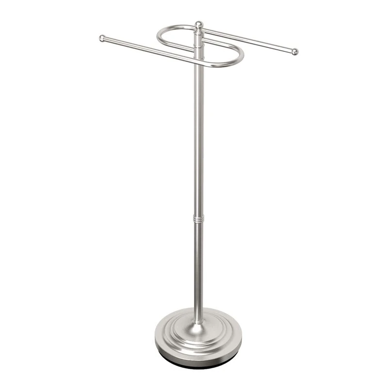 Gatco 1506 S-Style Floor Standing Towel Holder - Satin Nickel