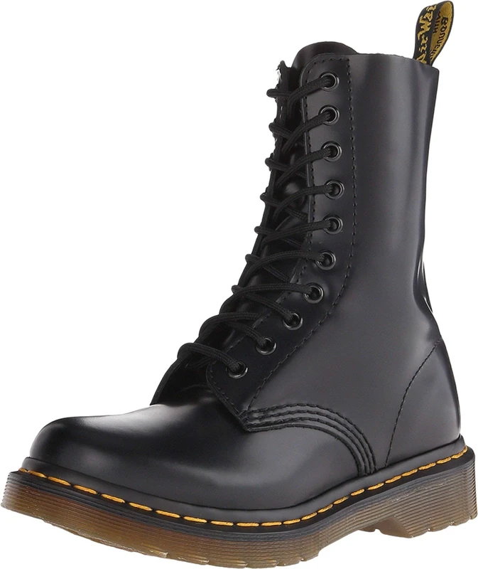 Dr. Martens, 1490 10-Eye Leather Boot for Men and Women, Black, 7 UK