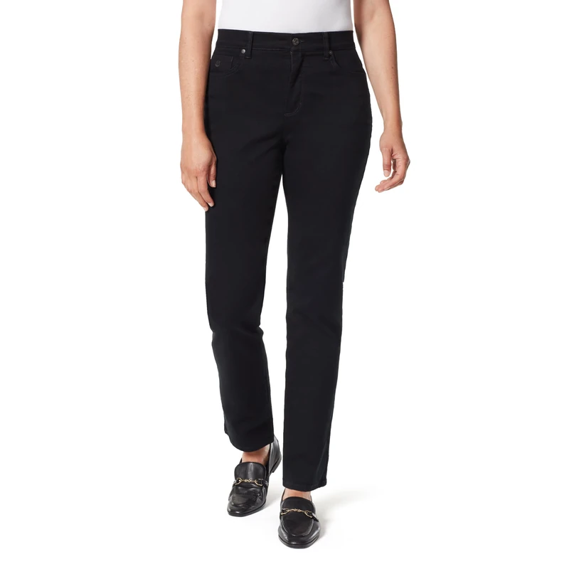 Gloria Vanderbilt Women's Amanda Classic High Rise Tapered Jean Standard, Black, 8
