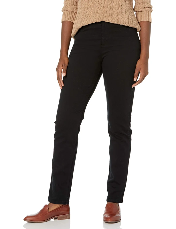 Gloria Vanderbilt Women's Amanda Classic Tapered Jean, Black, 20W / 29L