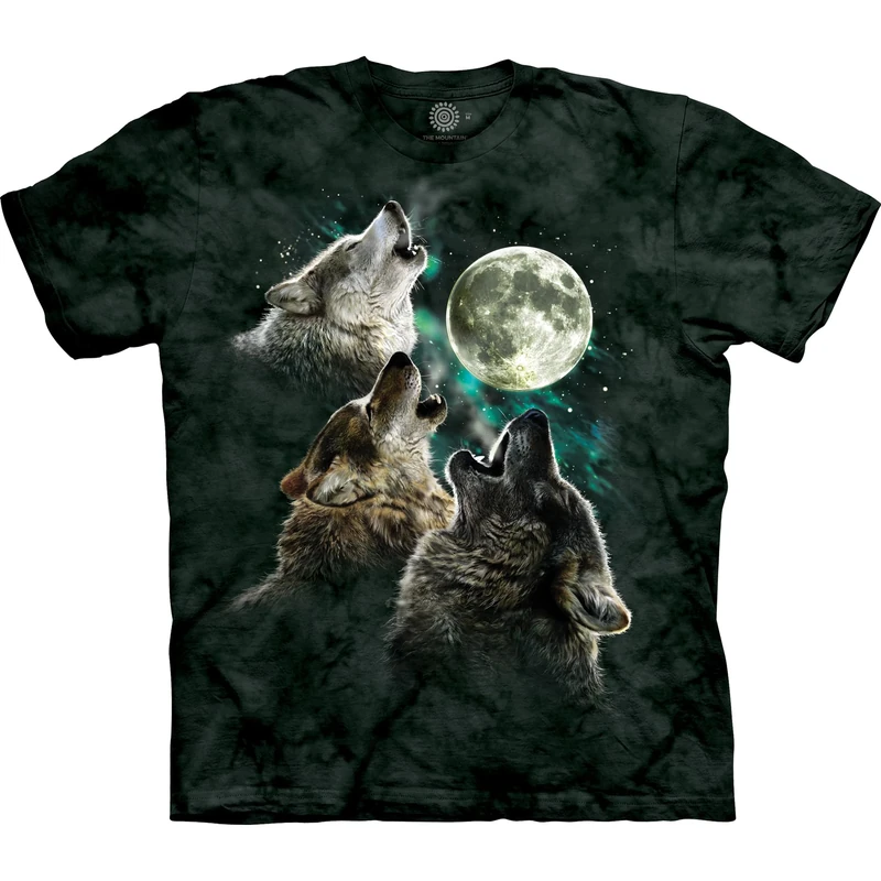The Mountain Men's Three Wolf Moon Short Sleeve Tee - Black - XXXL