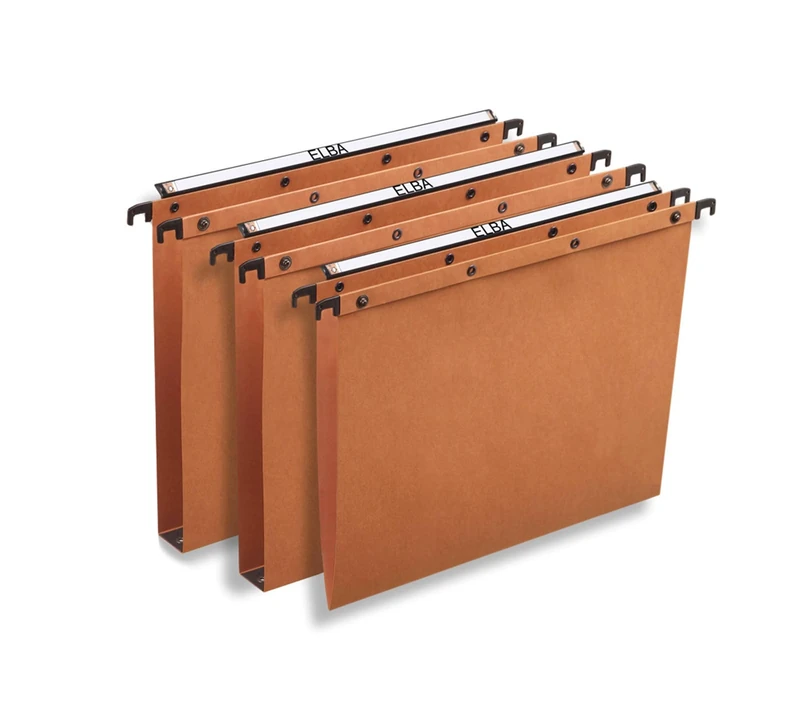 Elba AZO Ultimate A4 Manilla Suspension Files, V-Base, 240 gsm - Orange (Pack of 25)