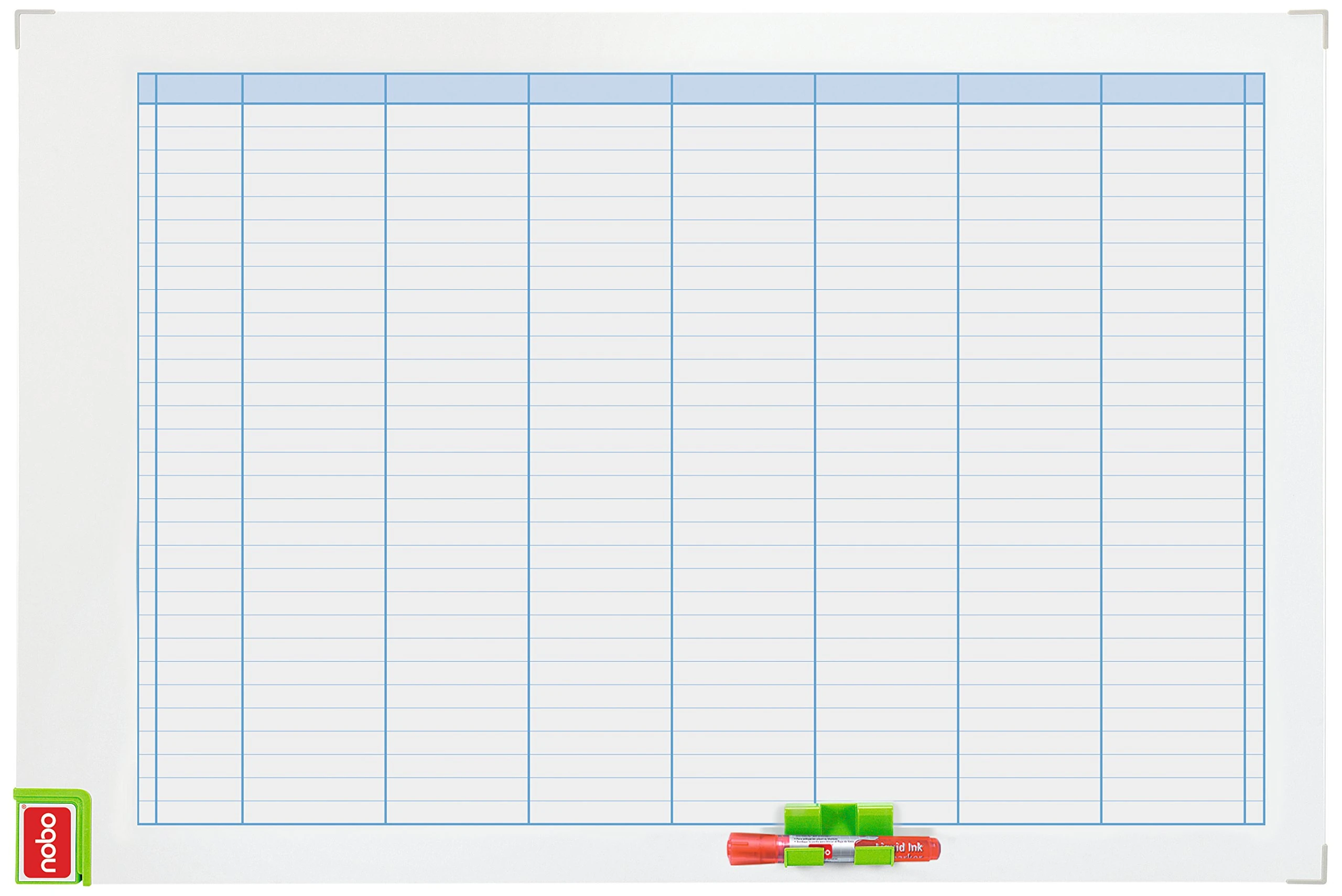 Nobo Performance Weekly Planning Board Grid Layout with Magnetic and Drywipe Functionality - 900 x 600 mm