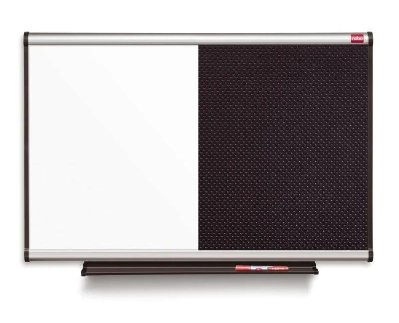 Nobo Prestige Combination Board with Magnetic Drywipe Board and Black Foamboard (900x600mm)