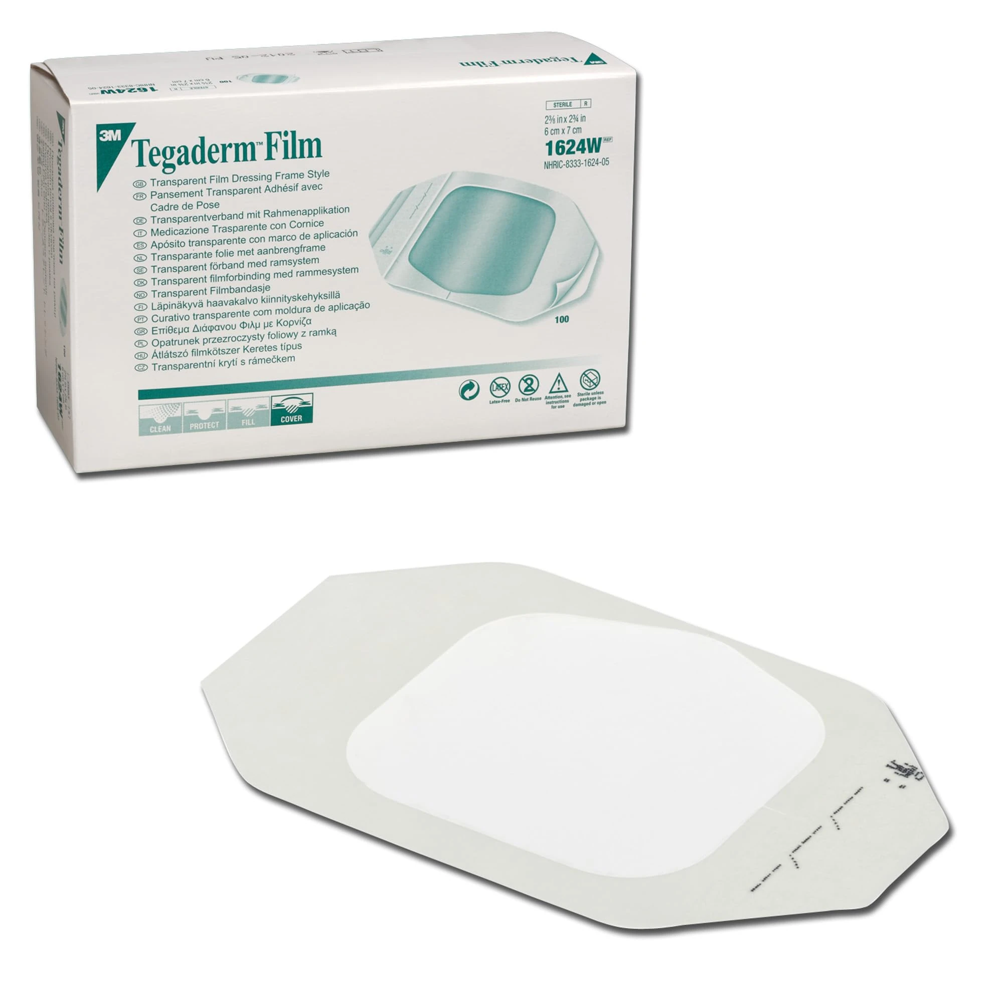 3M 1624W Tegaderm Association, 6cm x 7cm, 100 pieces