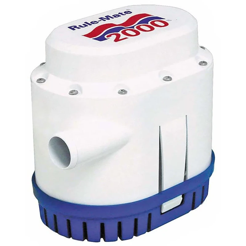 Rule-Mate RM2000A Automated Bilge Pump, No Float Switch Required, 2000 GPH, 12 Volt, White/Blue
