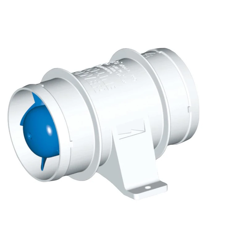 Rule 140 In Line Marine Bilge Blower, Slip On Connections, Efficient and Quiet High Volume Air Flow White, 3 inch - Image 1