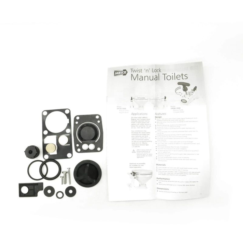 Jabsco 29045-0000 Twist N Lock Marine Manual Toilet Service Kits Fits 29090-0 & 29120-0, 1997 and Prior