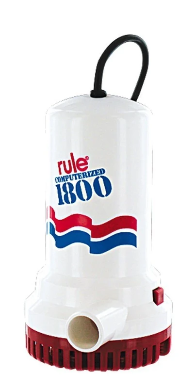 Rule A53S, 1800 GPH Submersible Sump/Utility Pump, 8 Foot Cord, Automatic, 110 Volt AC, White/Red