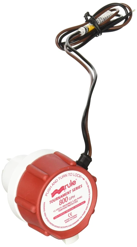 Rule 46DR Marine Rule 800 Replacement Motor for Tournament Series Livewell Pumps, White/Red