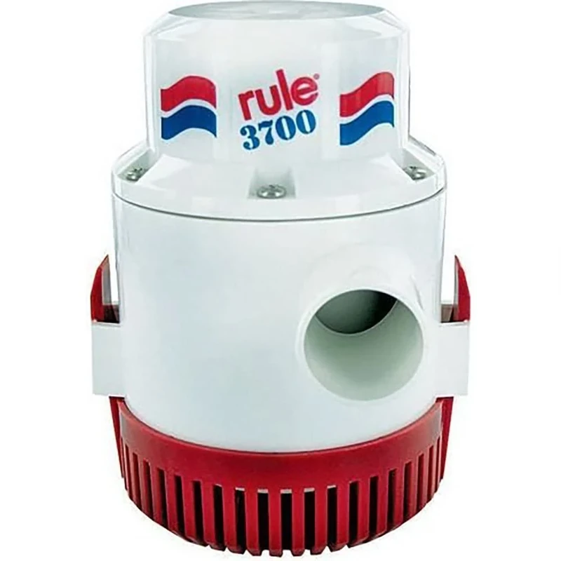 Rule 14A 3700 GPH Heavy Duty Bilge Pump, Non-Automatic, 12 Volt, White/Red