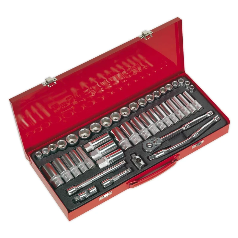 Sealey Ak692 Socket Set 45Pc 3/8Sq Drive 6Pt Walldrive - Duometric